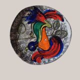 Decorative ceramic plate from Vallauris - Jean Jalu - Bird Decoration St