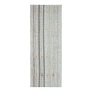 Vintage Turkish Hand-Knotted Wool Cotton Gray Kilim Runner 102x266