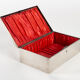 Art nouveau style box in silver metal, interior in satin, 1910
