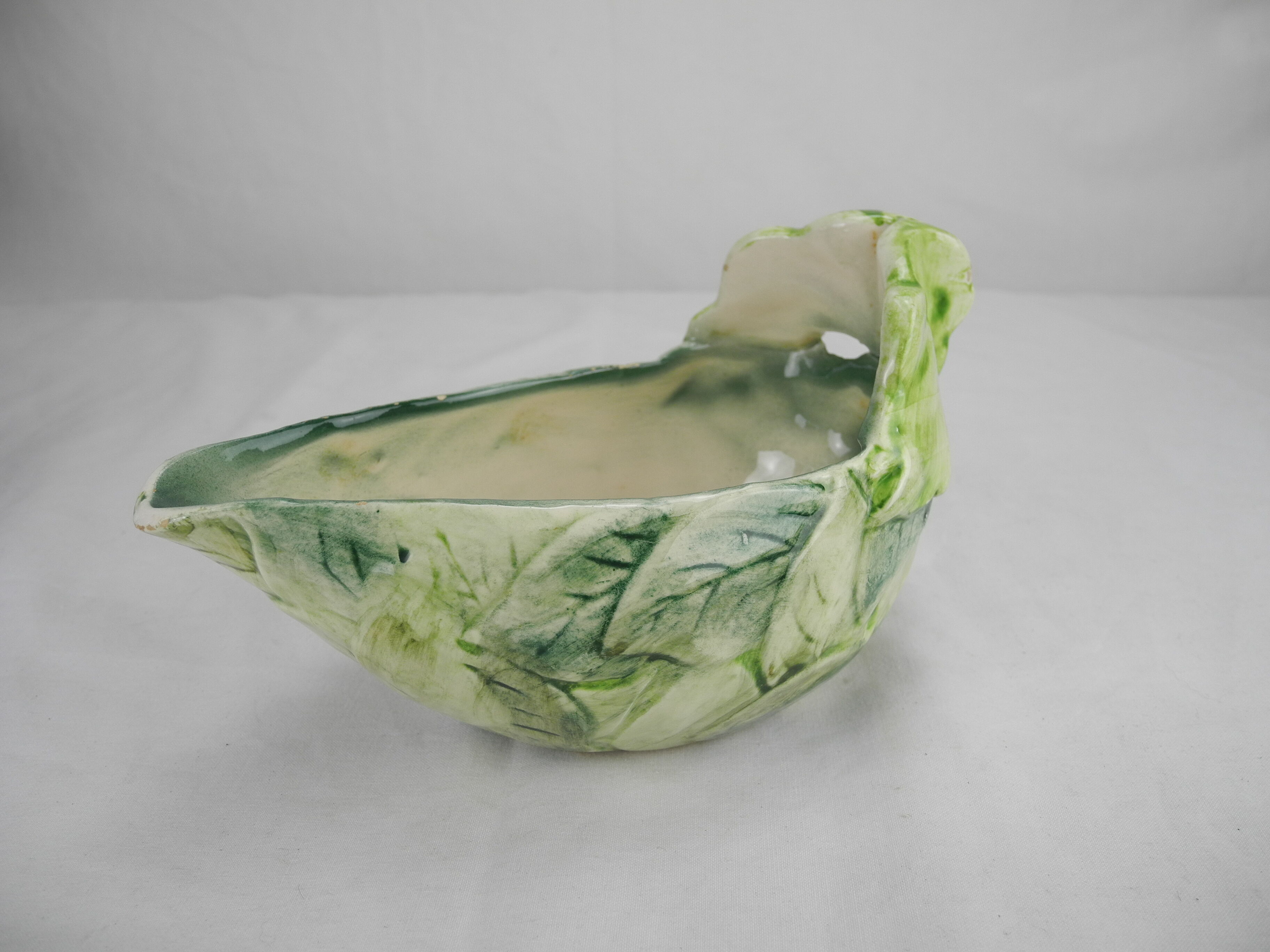 Vintage Gravy Boat Italy Barbotine Sauce Boat