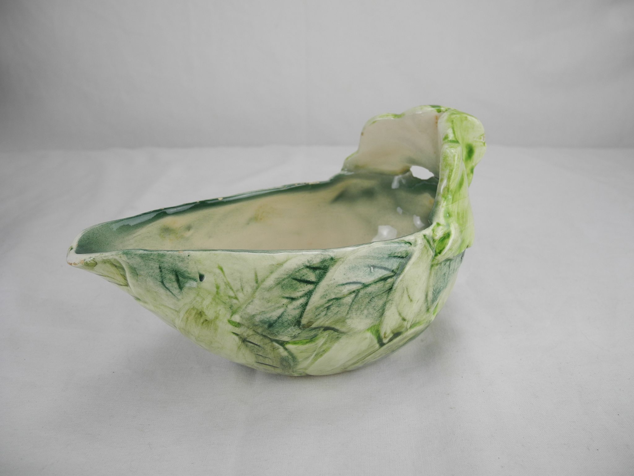 Vintage Gravy Boat Italy Barbotine Sauce Boat