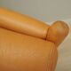 Orange leather sofa, Danish design, 1970s, production: Denmark