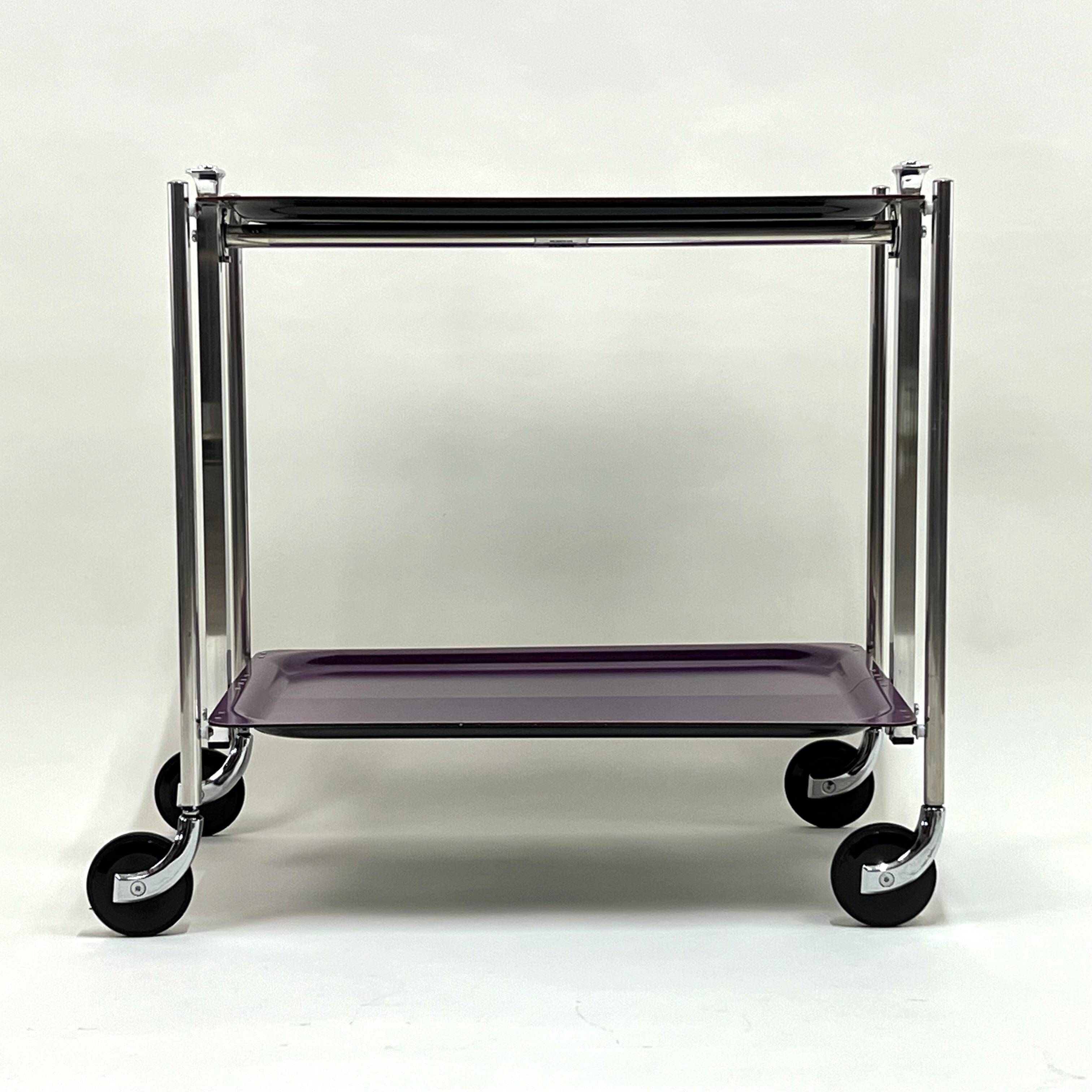 Rolling folding table bar laminate color violet - textable platex