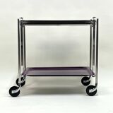 Desserte roulante table pliante bar stratifié couleur violine - textable platex