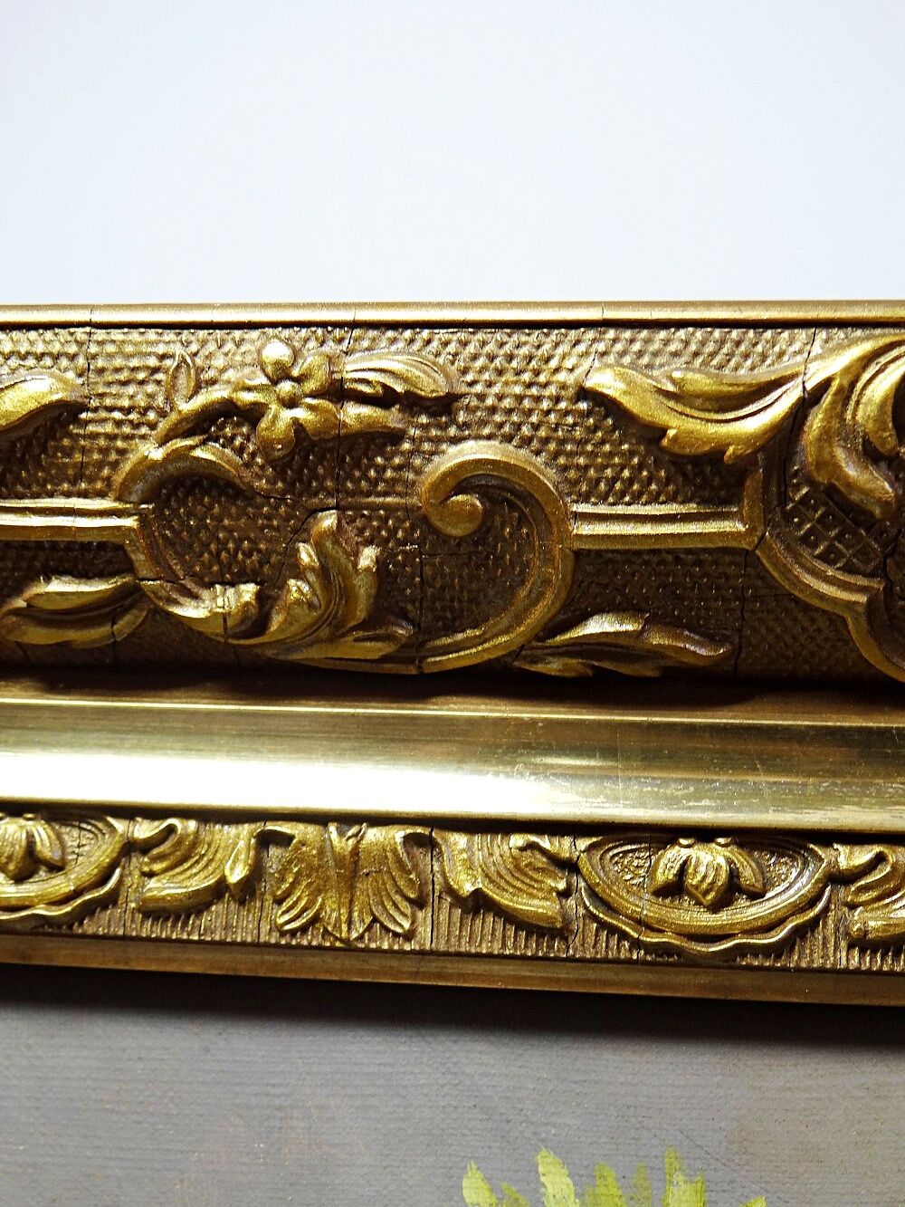 Oil painting on canvas, still life with chrysanthemums, signed L.Porte 1888.