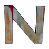 Lettre d'enseigne en zinc ancienne  N