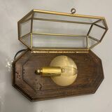 Wooden Brass Sconces Set of 2