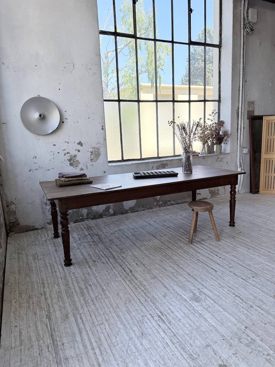 Solid oak table 1900 drapery style XL 250cm