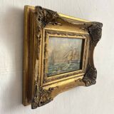 Framed marine painting