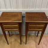 Pair of walnut bedside tables