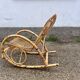 Rocking chair rotin 1960 bambou
