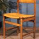 Chaise bois & paille 1960