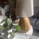 Large wooden honeycomb floor lamp