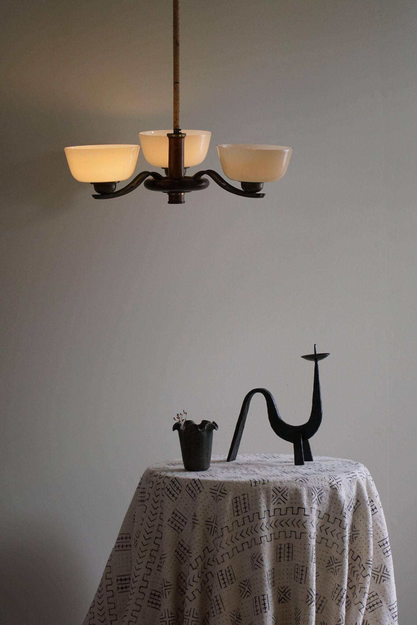 Paavo Tynell for Taito Oy, an Art Deco chandelier model '1255/3', Finland, 1930s.