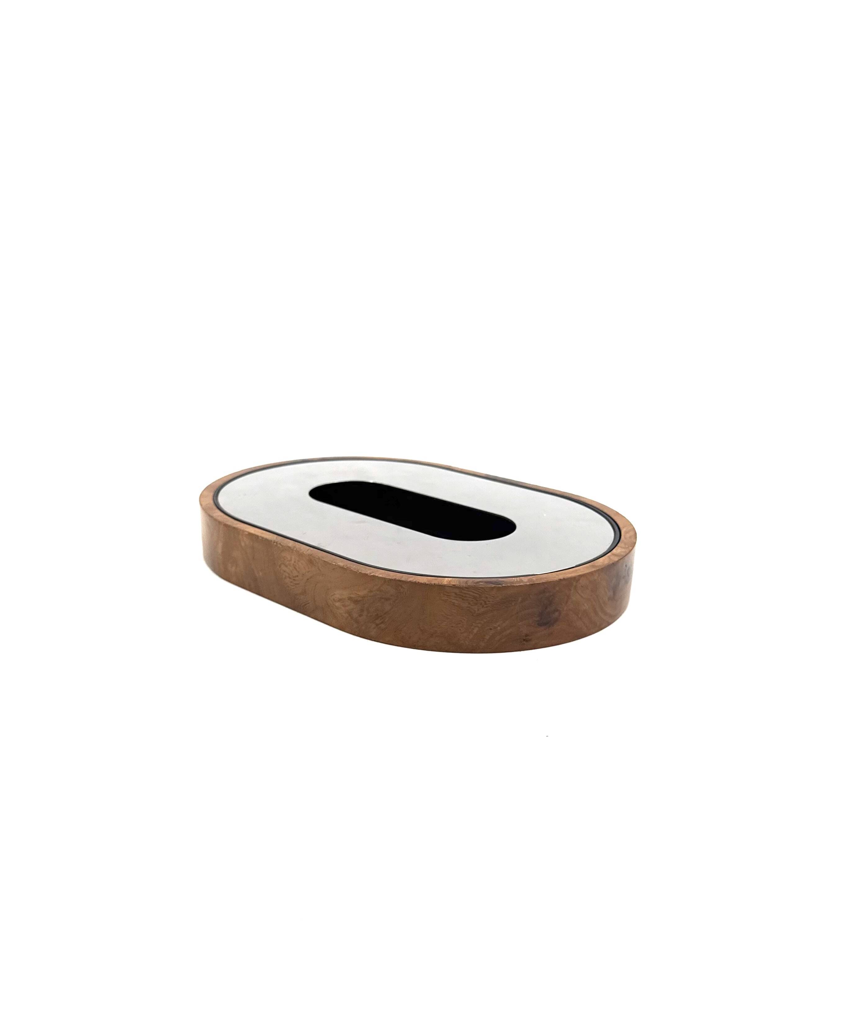 Mid-century olive wood ashtray, Italy ca. 1970
