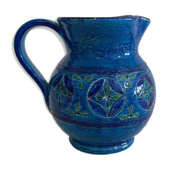 Rimini Blu Ceramic Pitcher by Aldo Londi for Bitossi