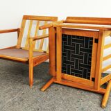 Set de 2 fauteuils en chêne années 1970