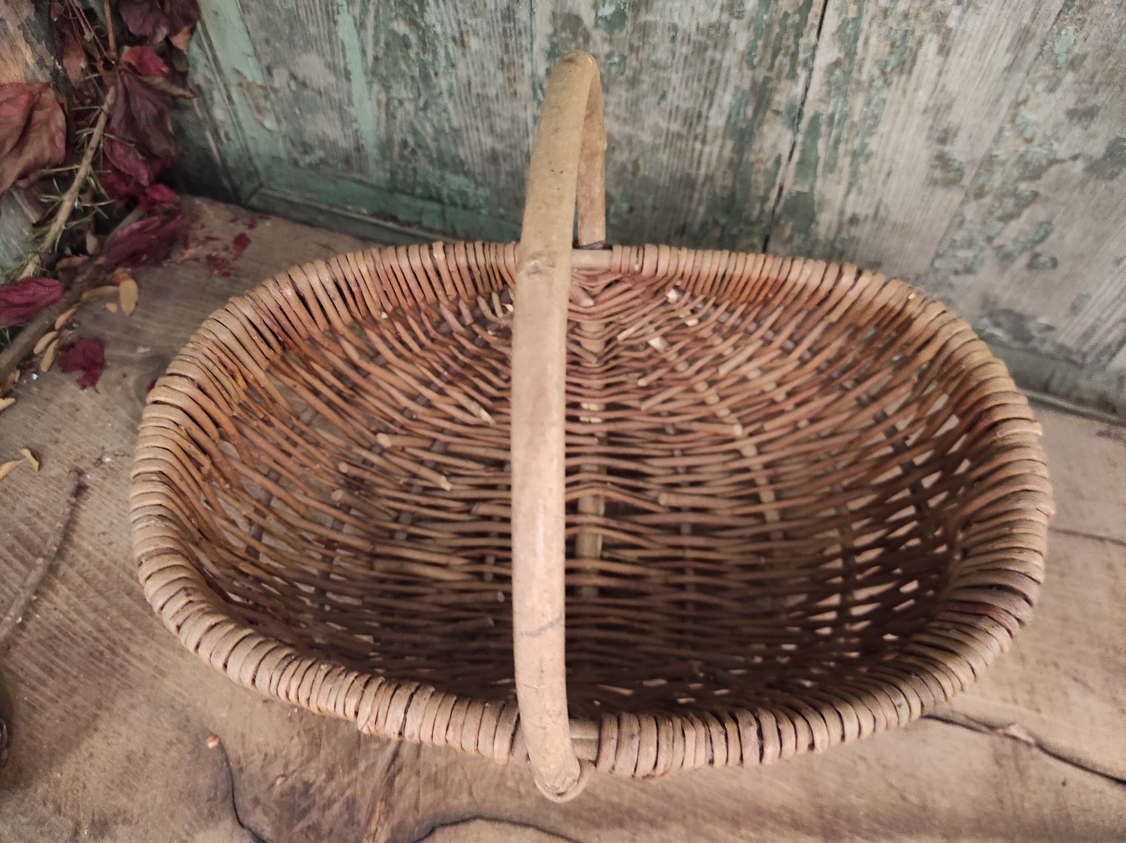French vintage oval basket