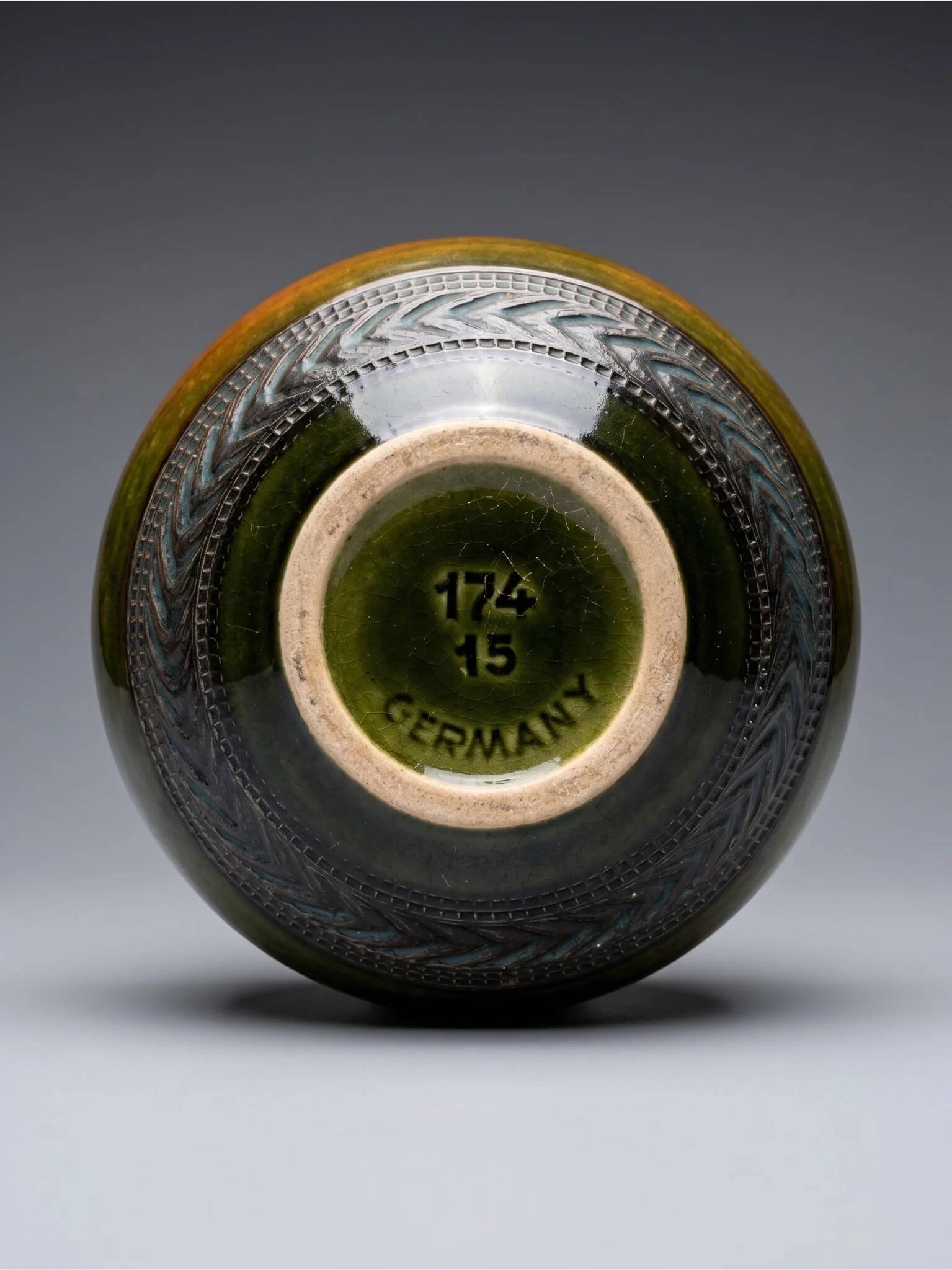 Vase Dümler & Breiden 174/15 West Germany in glazed ceramic – 1960s-70s – Brown and green gradient