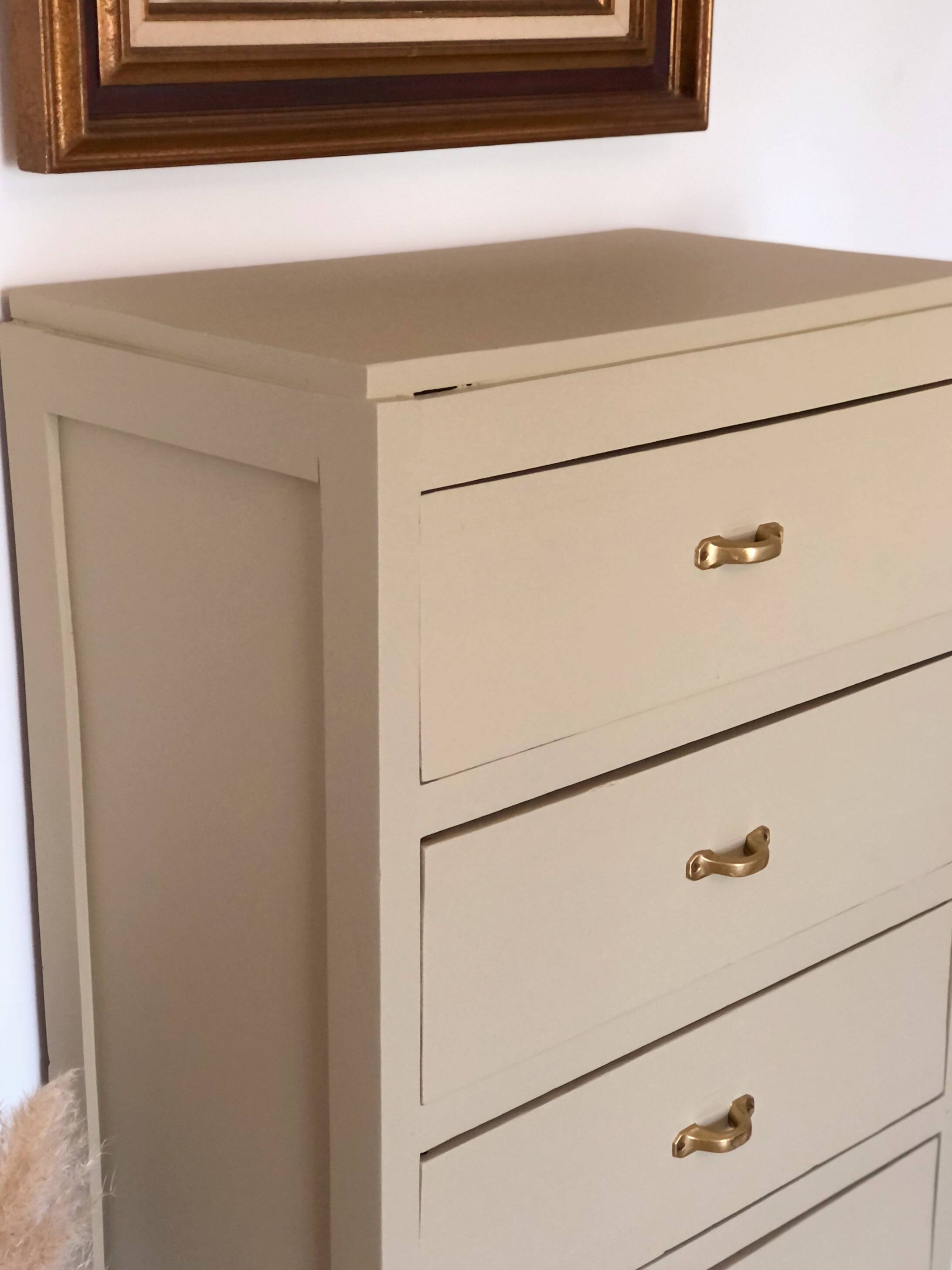 Vintage chiffonier revisited in Artichoke Cream