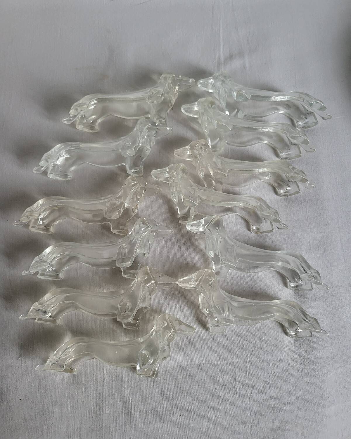 12 Dachshund knife holders in Plexiglass