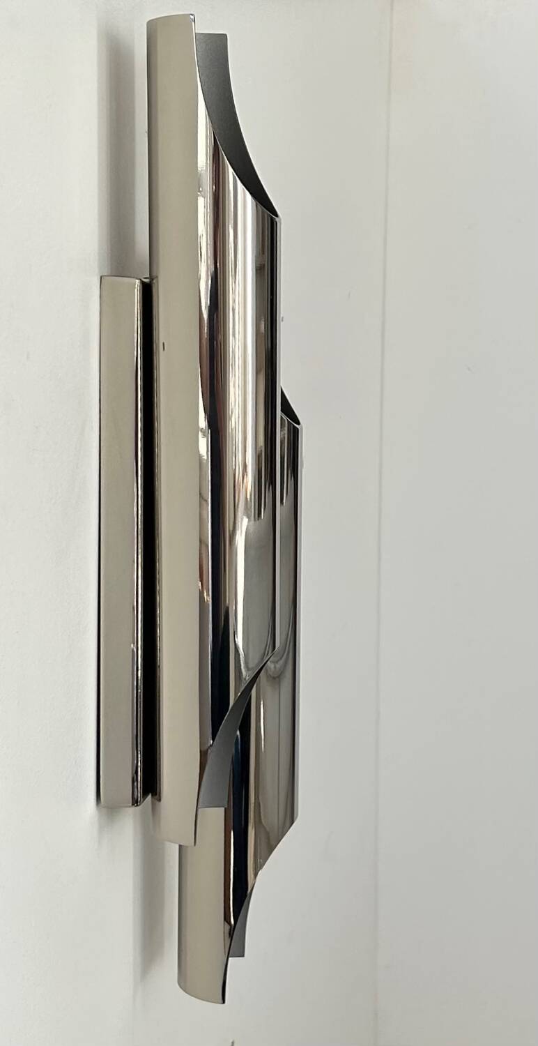 Pair of vintage double wall lights, chrome metal, Delightfull Galiano