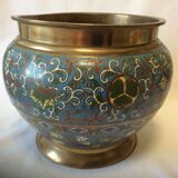 Cache pot japon cloisonné blason clan de Daimyo Tokugawa XIXe edo nippon