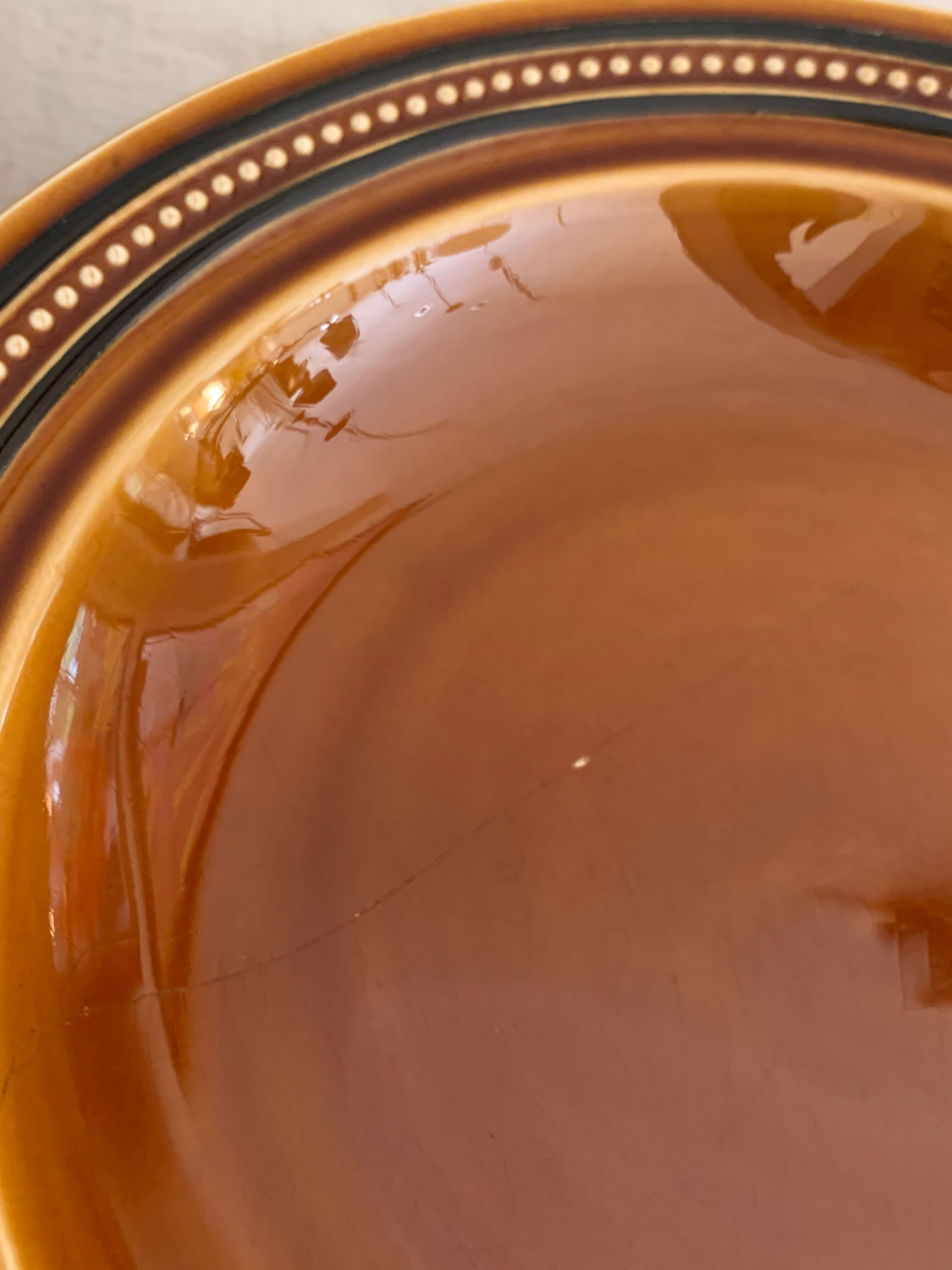 6 toulouse brown hollow plates made of St Amand earthenware