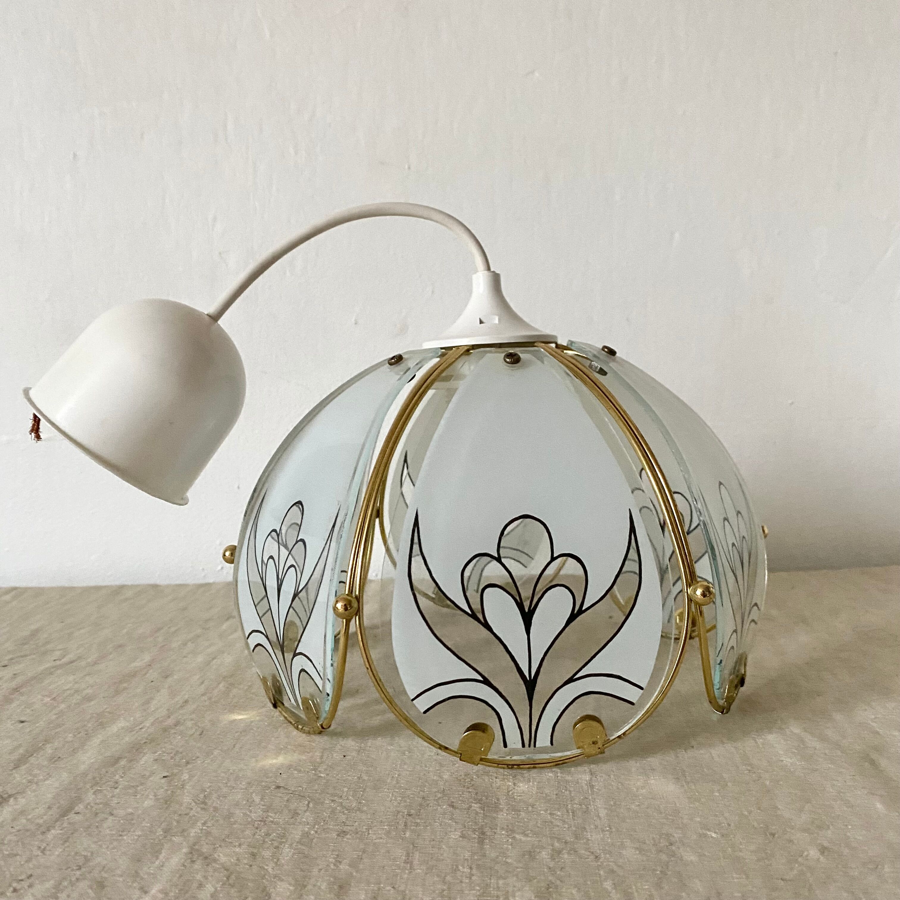 Glass pendant lamp 80s