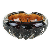 Plateau en verre en technique bullicante, design moderne italien des années 1960.