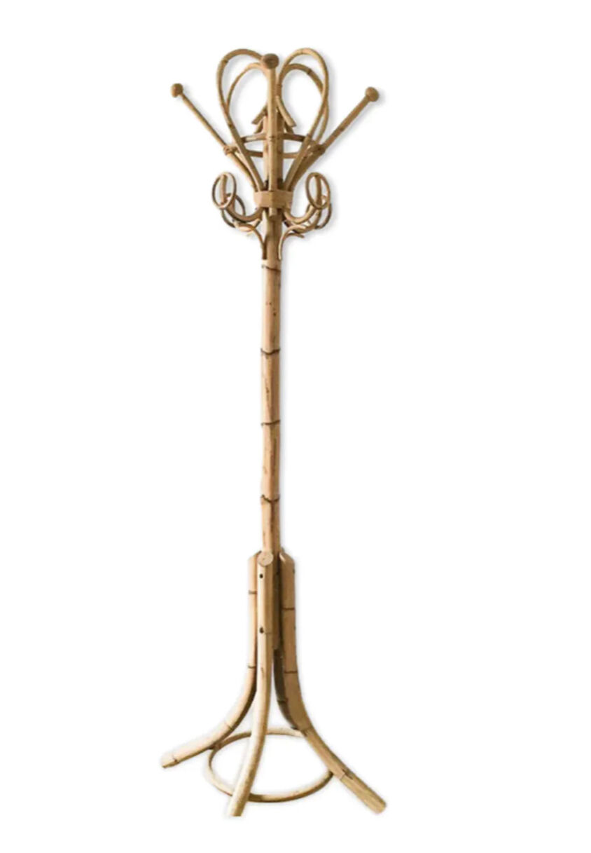 Vintage rattan coat holder