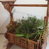 Solid teak carved swing cradle