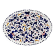 Oval dish 35cm navy blue flowers