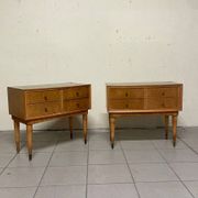 Commodini Mid-Century moderni in stile italiano, anni '50, set di 2