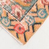 4x7 Orange Red Geometric Oriental Vintage Rug, 134x218Cm