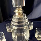 1930s-1940s liquor service in glass and silver metal