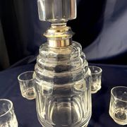 1930s-1940s liquor service in glass and silver metal