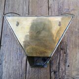Handmade brass and engraved glass sconce