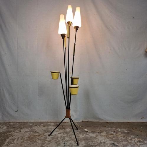 Vintage French 1950's Tripod Floor Lamp, Plant Stand