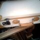 Leather and fabric suitcase