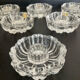 Series of 6 vintage molded glass candle holders Italy