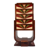 Un chiffonnier Art Déco à cinq tiroirs en bois de hêtre & palissandre