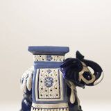 Pair of elephant ceramic side tables