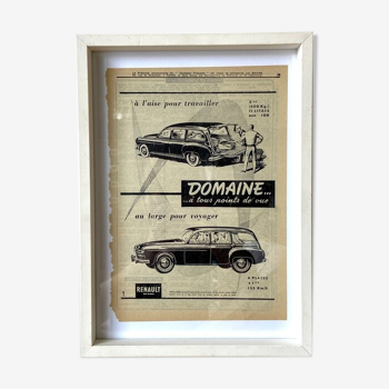 Framed Renault advertising poster