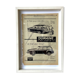 Framed Renault advertising poster
