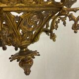 Neo Gothic church chandelier in gilded bronze with 6 burners 19 th