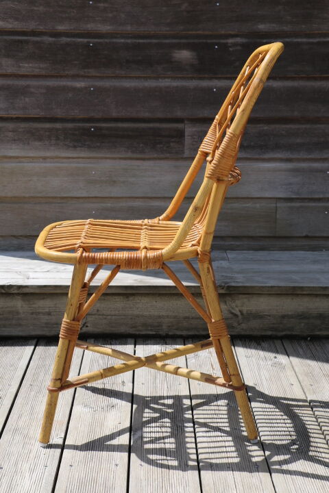 Chaise rotin adulte 1960