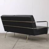 Canapé en cuir noir et chrome par Gunilla Allard, 1994