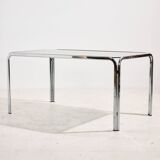 Italian chrome and leather dining set by Gastone Rinaldi, set of 7.