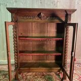 Library - Renaissance style display cabinet in solid oak